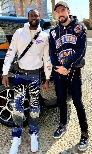Meek Mill wearing Amiri pants