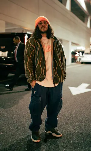 Russ wearing Kapital jacket