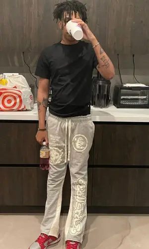 Kankan wearing Hellstar pants