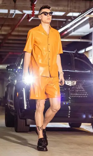 Tyler Herro wearing Nanushka shorts
