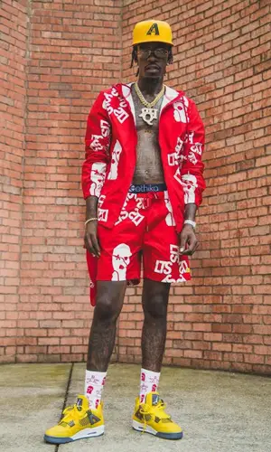 Rich Homie Quan wearing Local Trap Star shorts