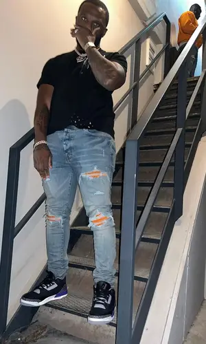 Headie One wearing Amiri jeans