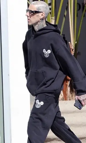 Travis Barker wearing Local Authority LA pants