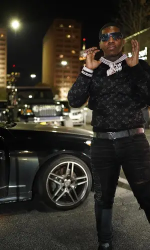 Lil Zay Osama wearing Louis Vuitton belt