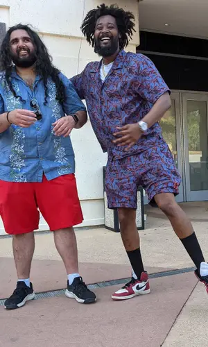 Danny Brown wearing Guess shirt