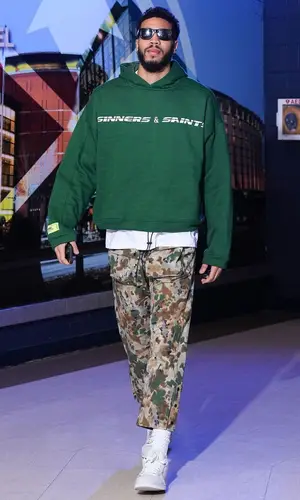 Jayson Tatum wearing Norwood Chapters pants