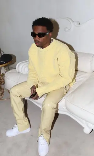 Roddy Ricch wearing Bottega Veneta sweater