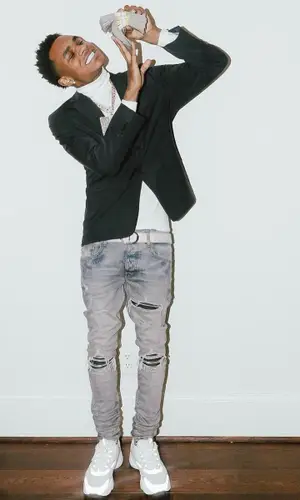 Almighty Jay wearing Dior belt