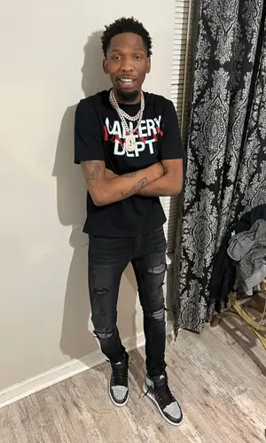 BlocBoy JB wearing Lanvin t-shirt