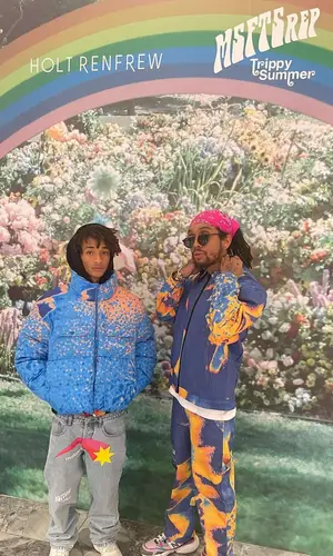 Jaden Smith wearing Jaden Smith Merch sneakers