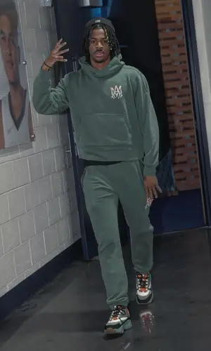 Ja Morant wearing Amiri pants