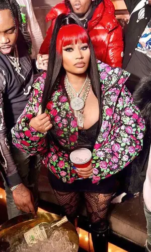 Nicki Minaj wearing Balenciaga jacket