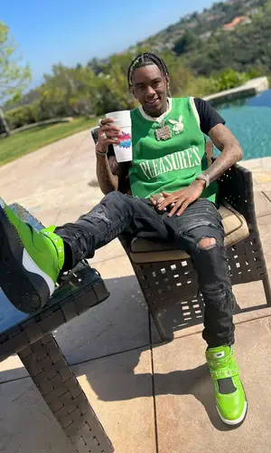 Soulja Boy wearing Versace belt
