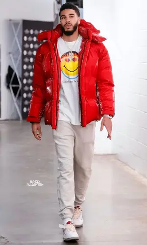 Jayson Tatum wearing Louis Vuitton jacket