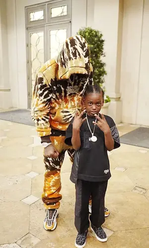 Kodak Black wearing Amiri hoody