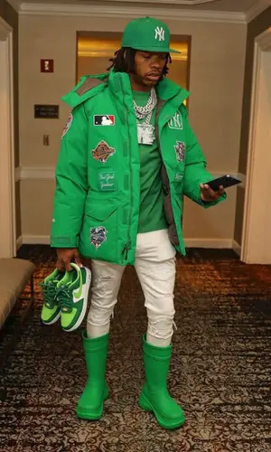 Lil Baby wearing Balenciaga boots
