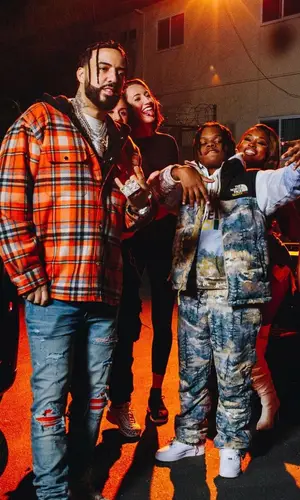 French Montana wearing Amiri jeans