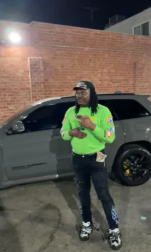 Lucki wearing Chrome Hearts sweater