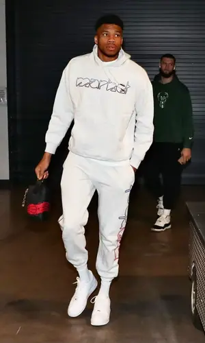 Giannis Antetokounmpo wearing Market pants