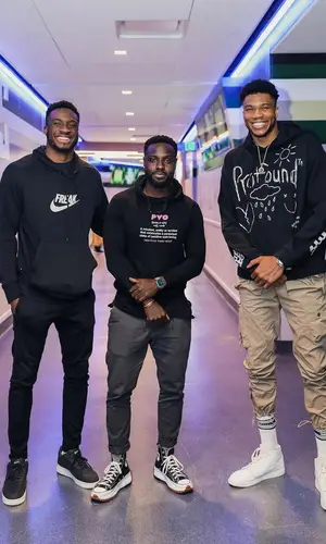 Giannis Antetokounmpo wearing Profound pants