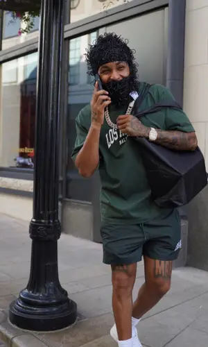 DDG wearing Balenciaga shorts