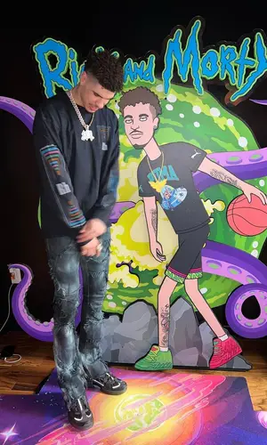 LaMelo Ball wearing Valabasas jeans
