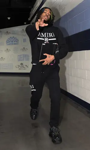 Ja Morant wearing Amiri pants