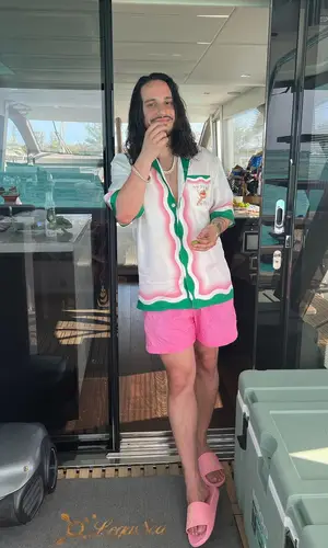 Russ wearing Casablanca shirt