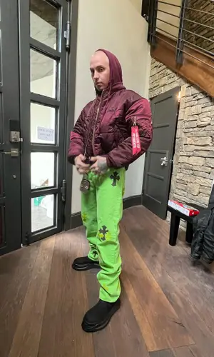 Blackbear wearing Chrome Hearts jeans