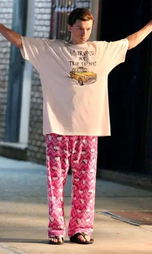 Tom Holland wearing Hello Kitty pants