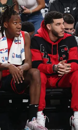 Lonzo Ball wearing Keiser Clark sweatshirt