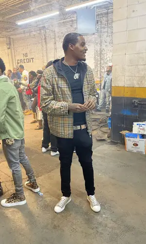 Big300 wearing Burberry sneakers