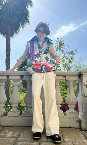 LuvAnthony wearing Helmut Lang pants