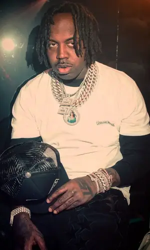 EST Gee wearing Chrome Hearts cap
