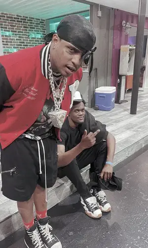 Ski Mask The Slump God’s Outfit in REVENGE Jacket & Rick Owens Shorts (2022)