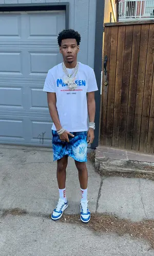 Nardo Wick wearing Alexander McQueen t-shirt