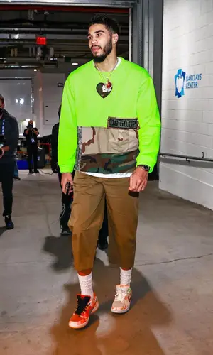 Jayson Tatum wearing Dolce & Gabbana sweatshirt
