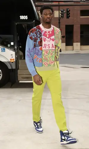 Jaren Jackson Jr.’s Outfit in Versace Sweater, Nike Sneakers & Ambush (2022)
