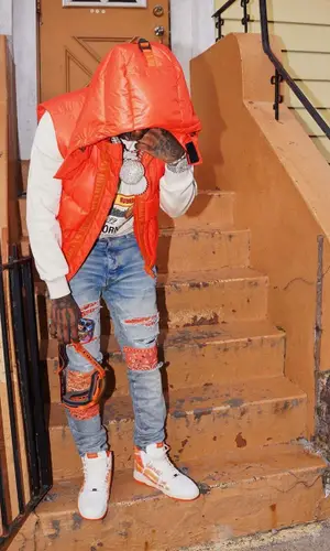 Sleepy Hallow wearing Amiri jacket