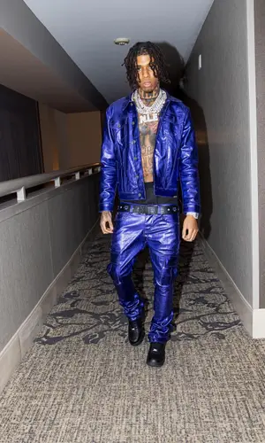 NLE Choppa wearing MCM belt