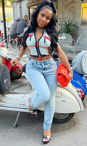 Jayda Wayda wearing Diesel jeans