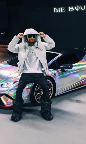 Lil Gnar wearing Moncler eyewear