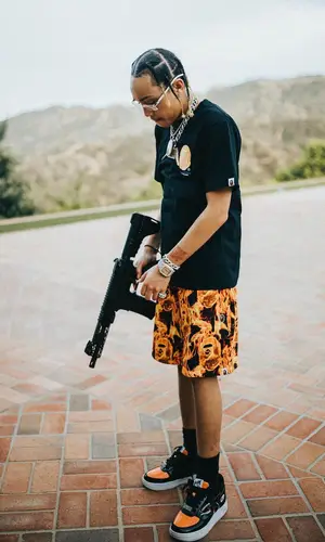Stunna Gambino wearing Bape t-shirt
