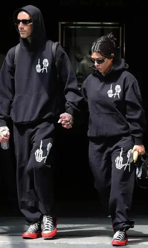 Travis Barker wearing Local Authority LA pants