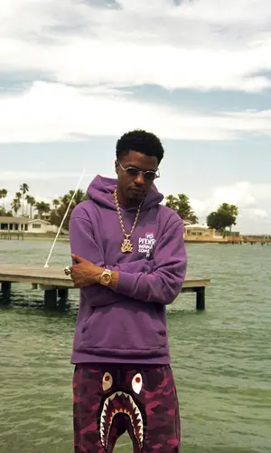 Pierre Bourne wearing Pierre Bourne Merch hoody