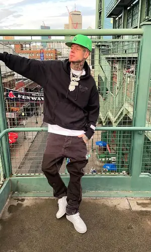 Millyz wearing Gallery Dept. hoody