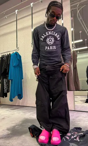 Lil Uzi Vert wearing Balenciaga pants