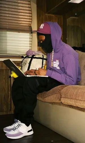 Pierre Bourne’s Outfit in Chanel Sneakers, Mercedes Benz Bag & Heron Preston (2022)