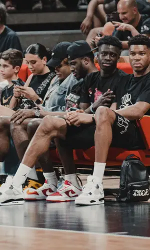 Giannis Antetokounmpo wearing Jordan sneakers