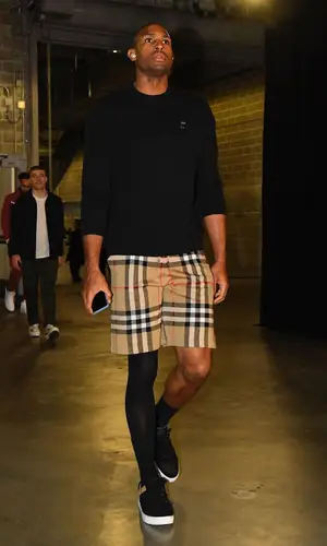 Al Horford wearing Burberry shorts